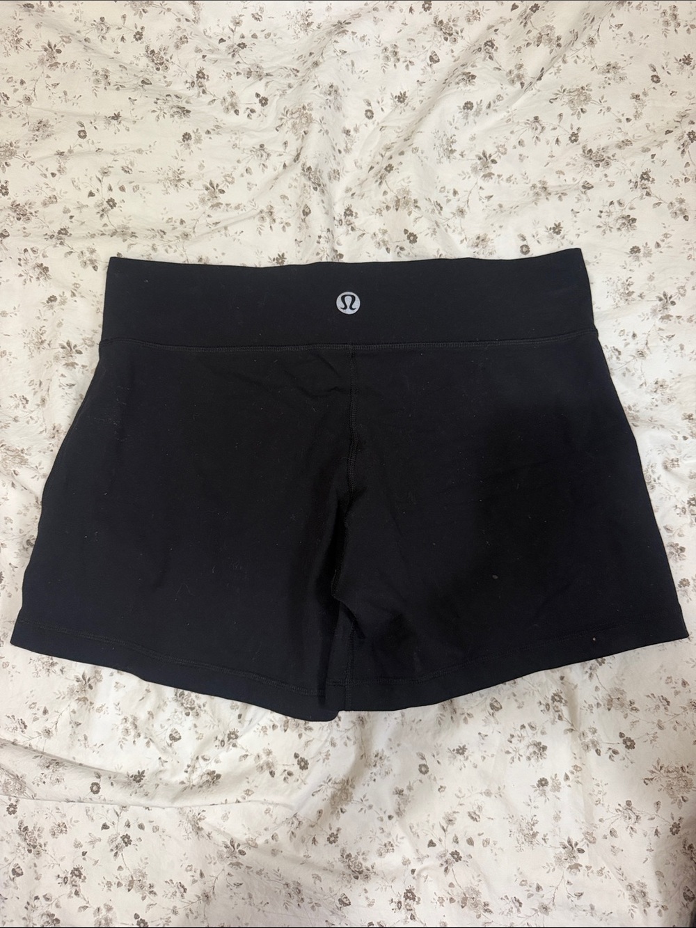 lululemon athletica Black Athletic Shorts with Logo Waistband